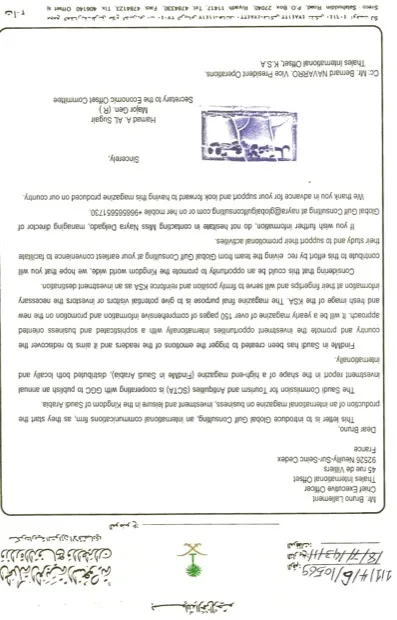 Letter to Thales International Offset