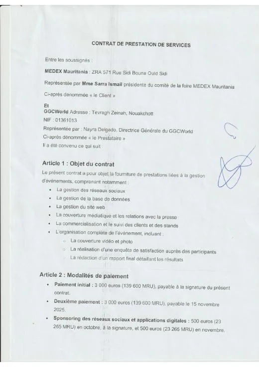 MEDEX — Contract