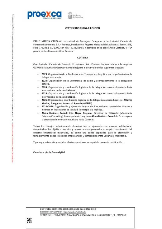 PROEXCA — Business Consul Certificate