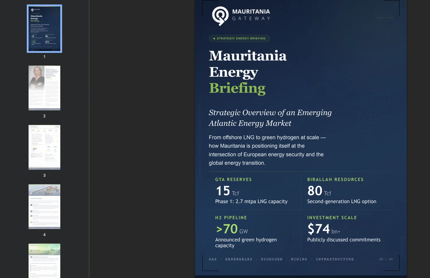Mauritania Energy Briefing cover: an emerging Atlantic energy market