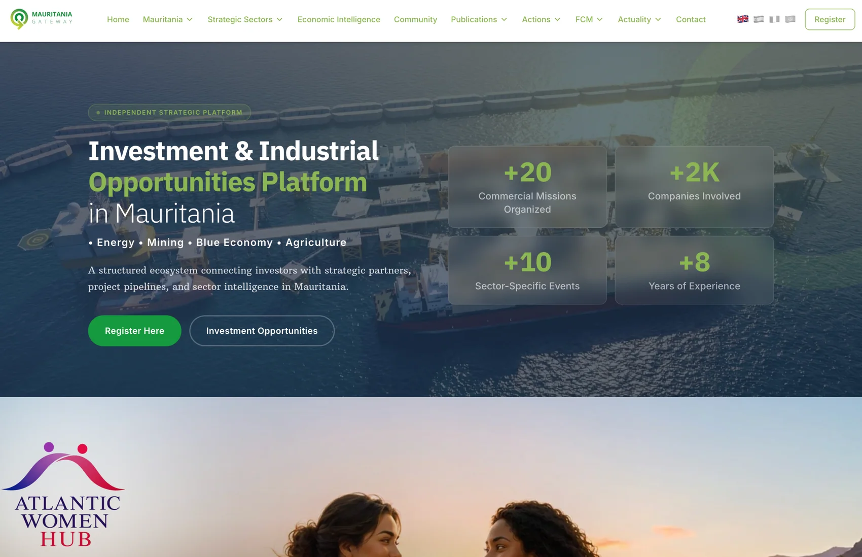 Homepage: investment and industrial opportunities across Mauritania's four strategic sectors