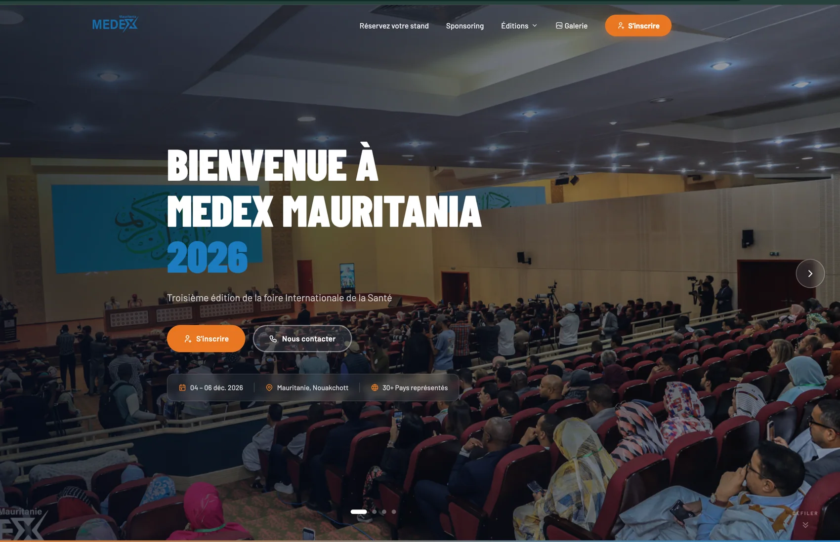MEDEX Mauritania 2026 health expo homepage
