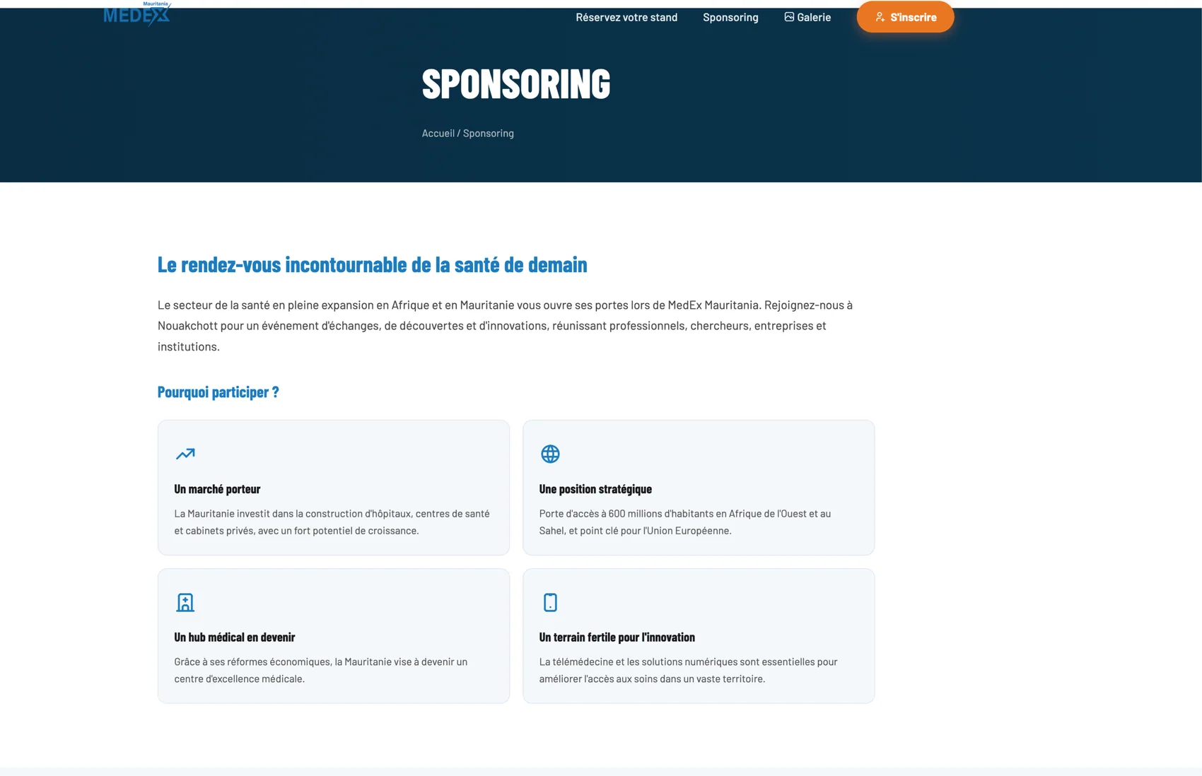 Sponsorship page setting out the case for exhibiting