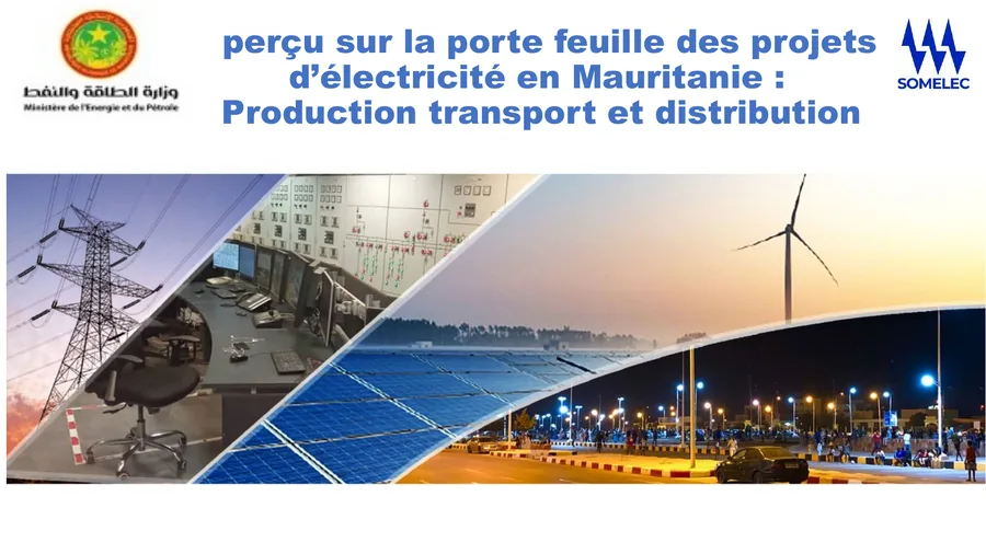 Cover of the SOMELEC presentation on Mauritania’s electricity project portfolio
